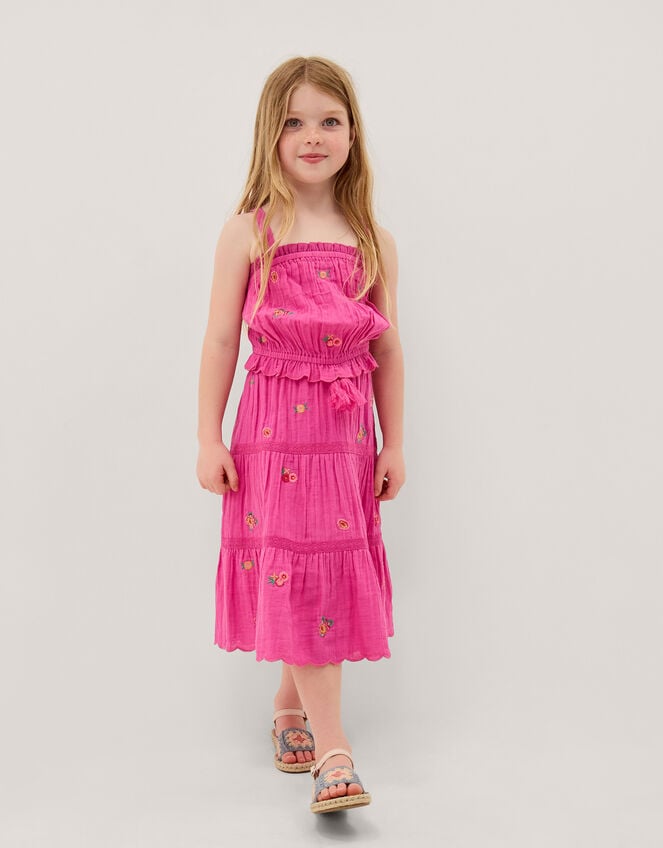 Embroidered Floral Top & Skirt Set, Pink (MAGENTA), large