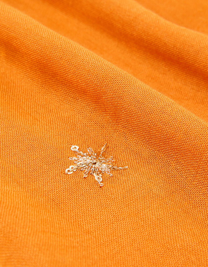 Embellished Lightweight Scarf, Orange (ORANGE), large