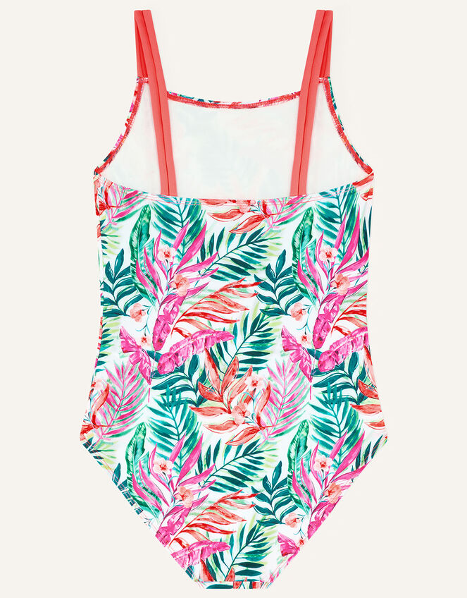 Palm Print Swimsuit with Recycled Polyester, Green (GREEN), large