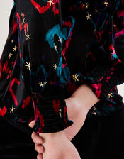 Hattie Velvet Heart Top, Black (BLACK), large