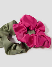 2-Pack Medium Mix Hair Scrunchies, Pink (PINK), large