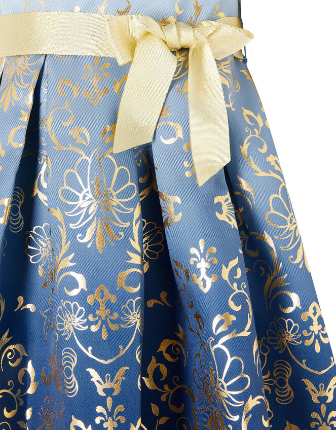 Baby Macey Ombre Blue Foil Print Dress, Blue (BLUE), large