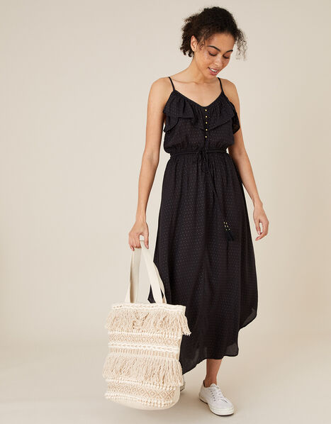 Spot Print Cami Dress in LENZING™ ECOVERO™ Black, Black (BLACK), large