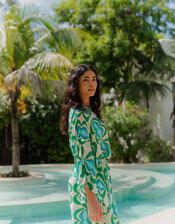 Sundress Lavande Printed Maxi Kaftan, Green (GREEN), large