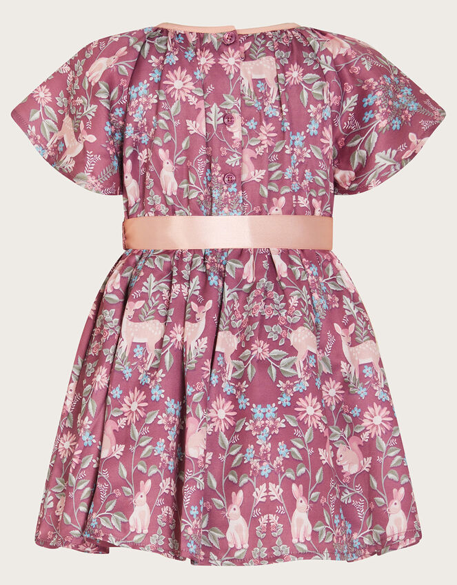 Baby Woodland Print Dress, Purple (PURPLE), large