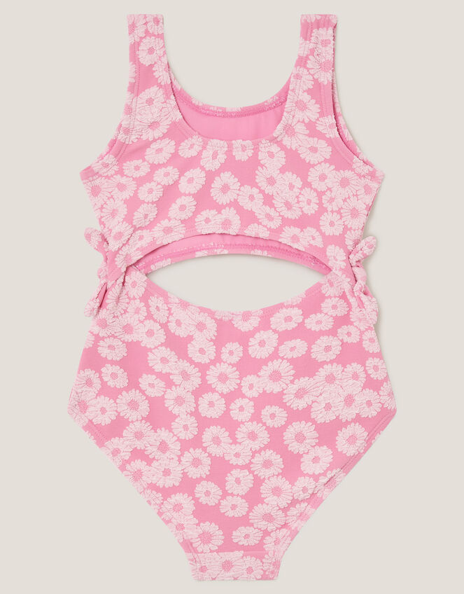 Floral Jacquard Cut-Out Swimsuit, Pink (PINK), large