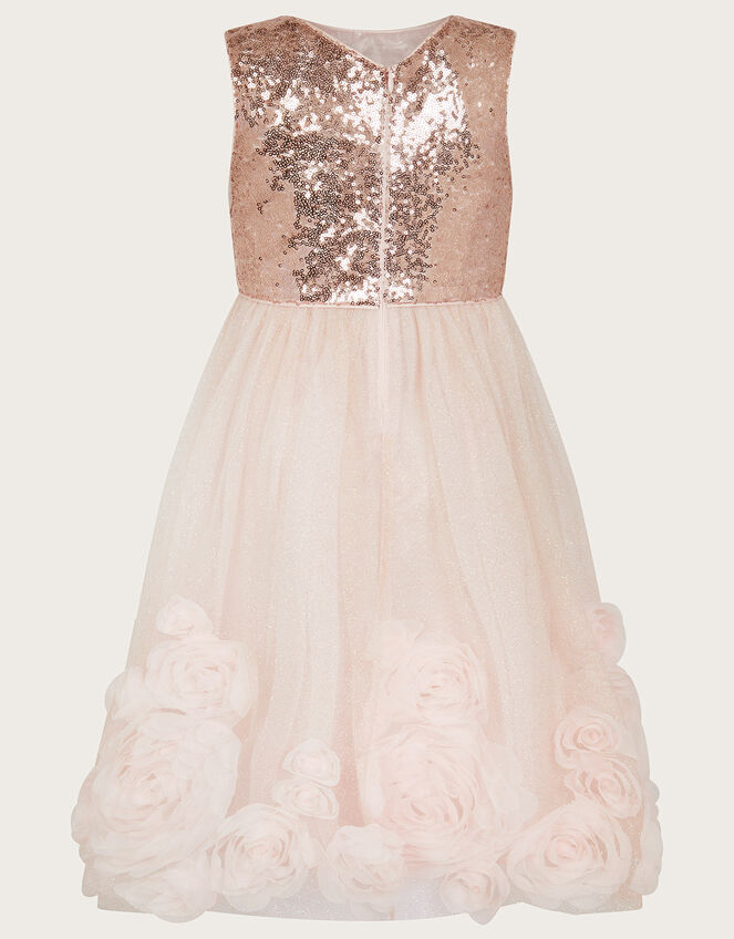 Arabella 3D Roses Dress, Pink (DUSKY PINK), large