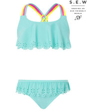 Lily Colourful Strap Bikini with Recycled Polyester, Blue (TURQUOISE), large