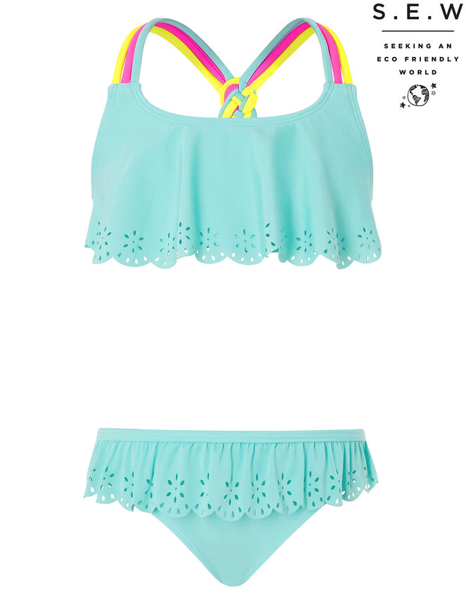 Lily Colourful Strap Bikini with Recycled Polyester, Blue (TURQUOISE), large