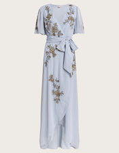 Sarah Embellished Wrap Dress , CLOUD, large