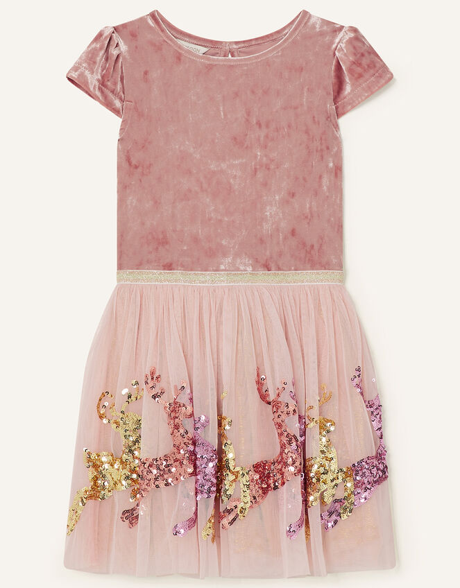 Velvet Reindeer Disco Dress , Pink (PINK), large