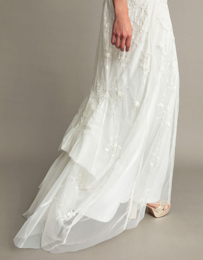 Holly Embellished Cowl Neck Bridal Dress, Ivory (IVORY), large