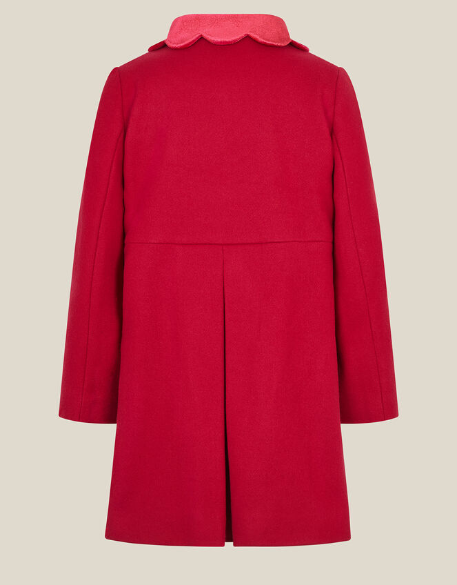 Scallop Collar Coat, Red (BURGUNDY), large