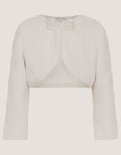 Lara Bow Faux Fur Cardigan, Ivory (IVORY), large