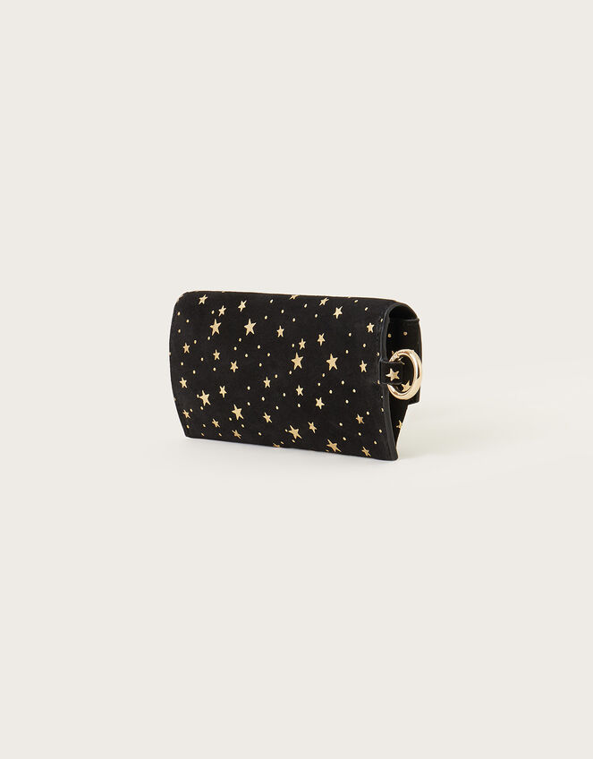 Foil Star Print Suede Scallop Glasses Case, , large