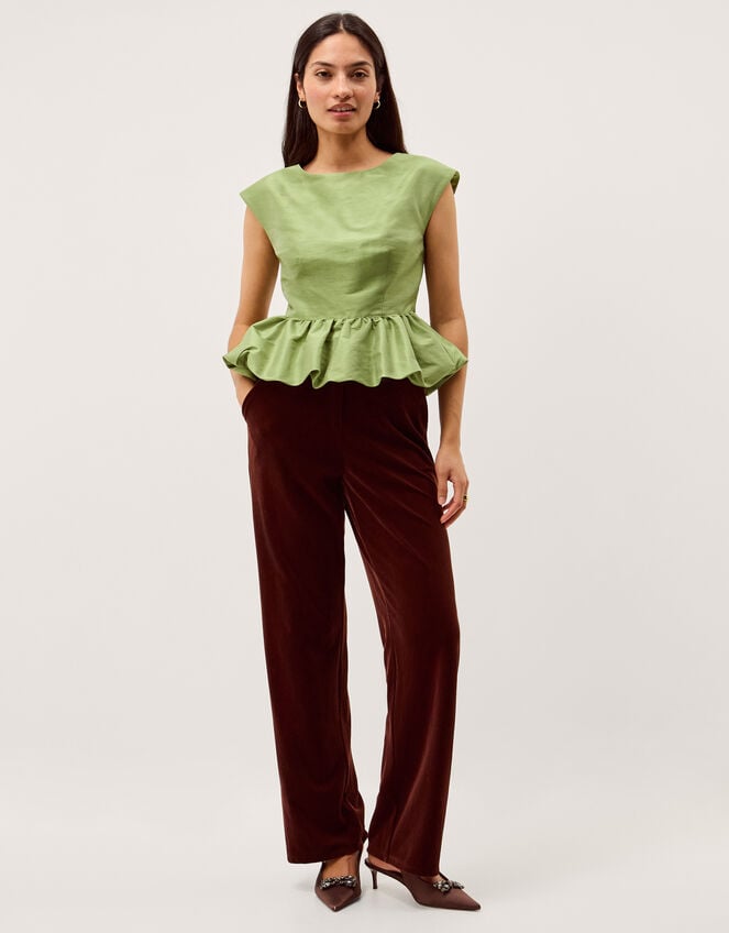 Dahlia Sleeveless Peplum Top, Green (PALE GREEN), large