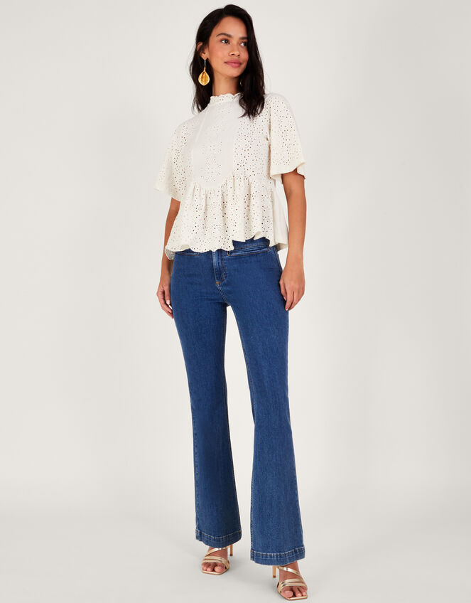 Schiffli Detail Top, Ivory (IVORY), large