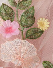 Baby Olene Floral Embroidered Tulle Dress, Pink (PALE PINK), large