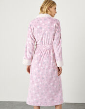 Heart Print Fluffy Dressing Gown , Pink (PINK), large