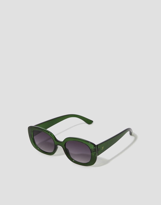 Chunky Oval Sunglasses, Green (GREEN), large