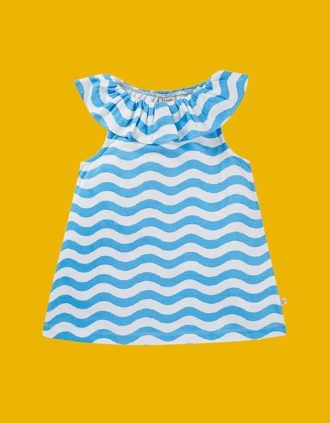 Frugi Wavy Stripe Top, Blue (BLUE), large