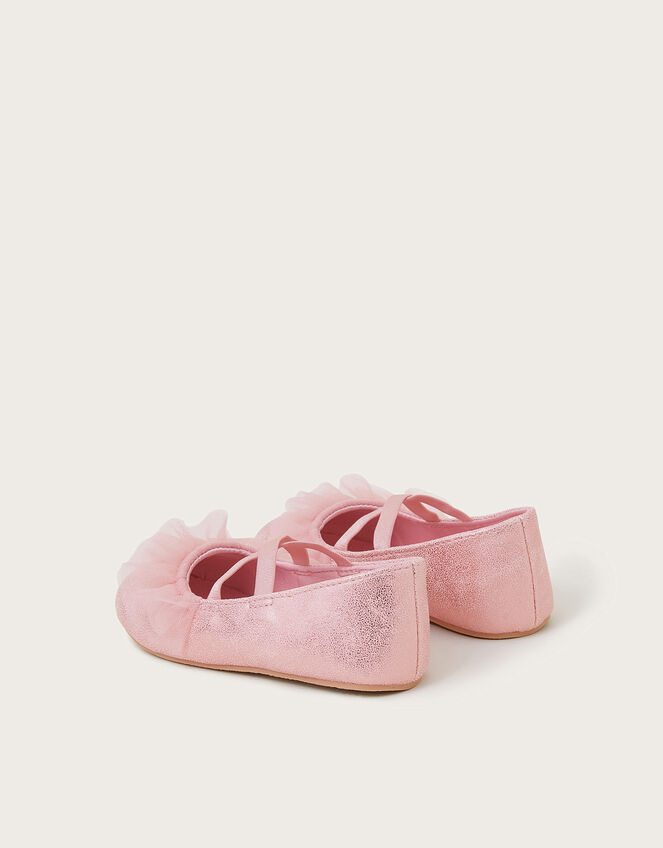 Baby Metallic Ruffle Walker Shoes, Pink (PINK), large