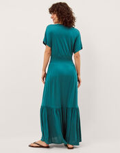 Jacqui Embroidered Jersey Midi Dress, Teal (TEAL), large