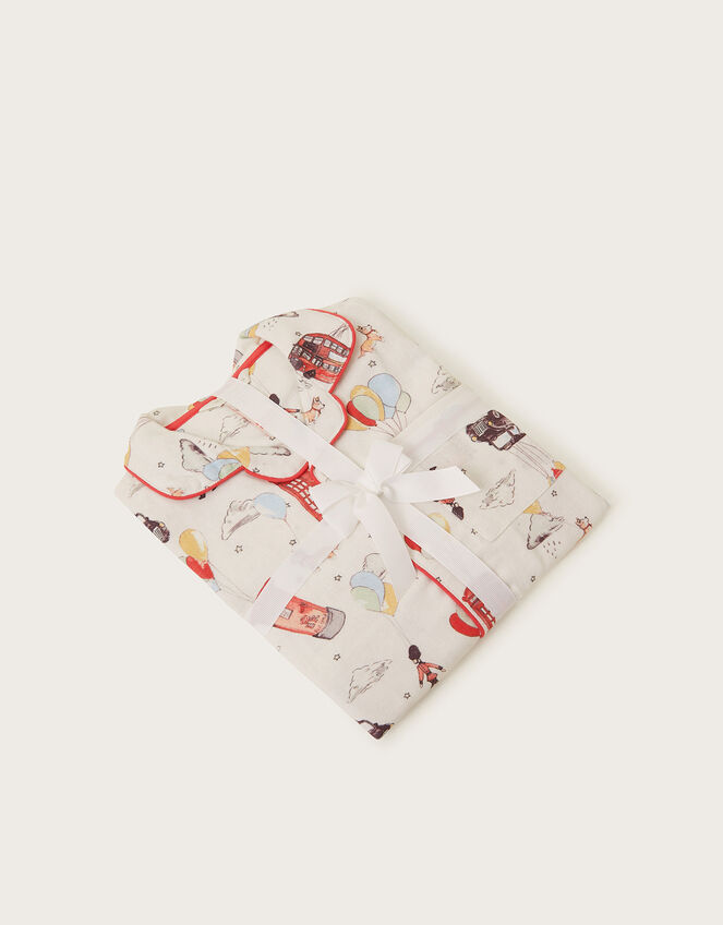 London Print Flannel Long Pyjamas Set, Ivory (IVORY), large