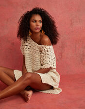 Crochet Tunic Dress, Ivory (IVORY), large