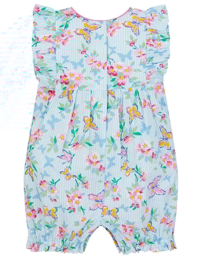 Newborn Baby Butterfly Floral Romper , Blue (BLUE), large