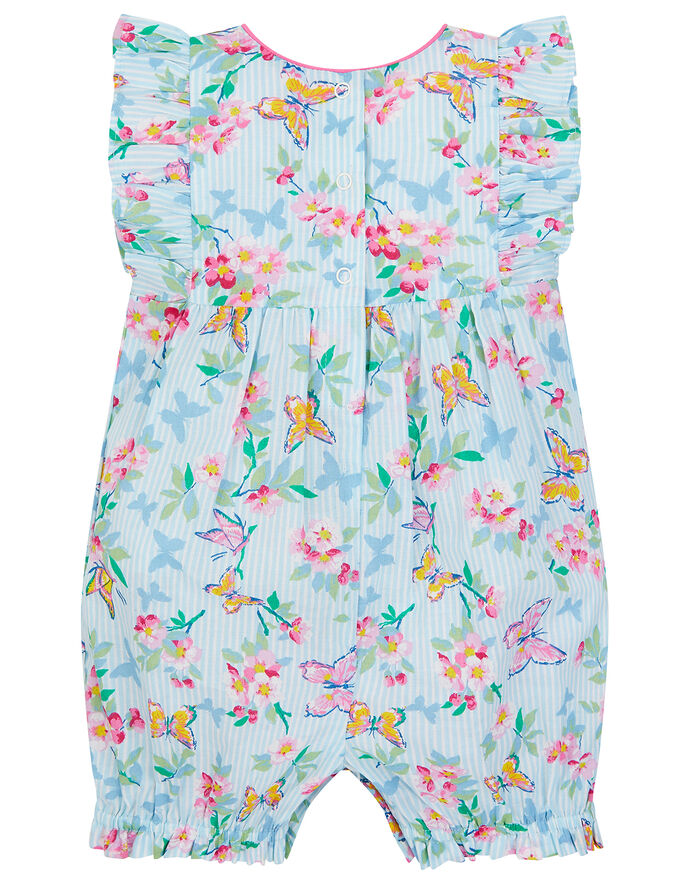 Newborn Baby Butterfly Floral Romper Blue Newborn Babygrows