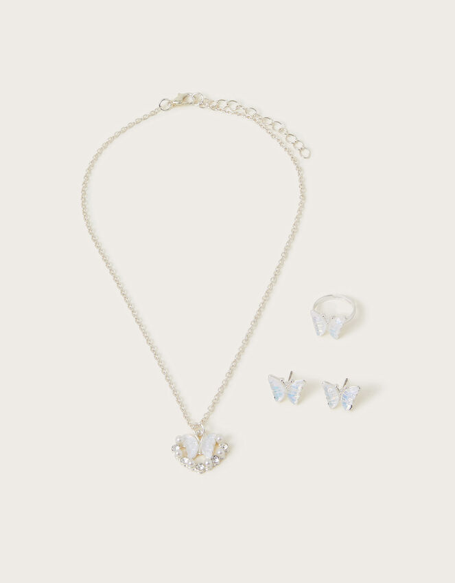 Butterfly Heart Jewellery Set, Ivory (IVORY), large