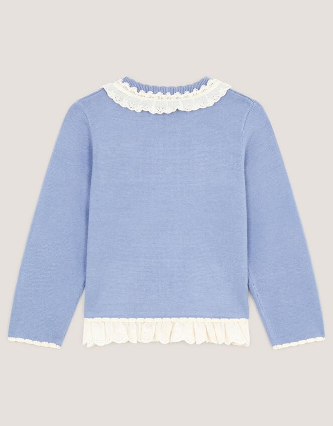 Broderie Lace Cardigan, Blue (BLUE), large