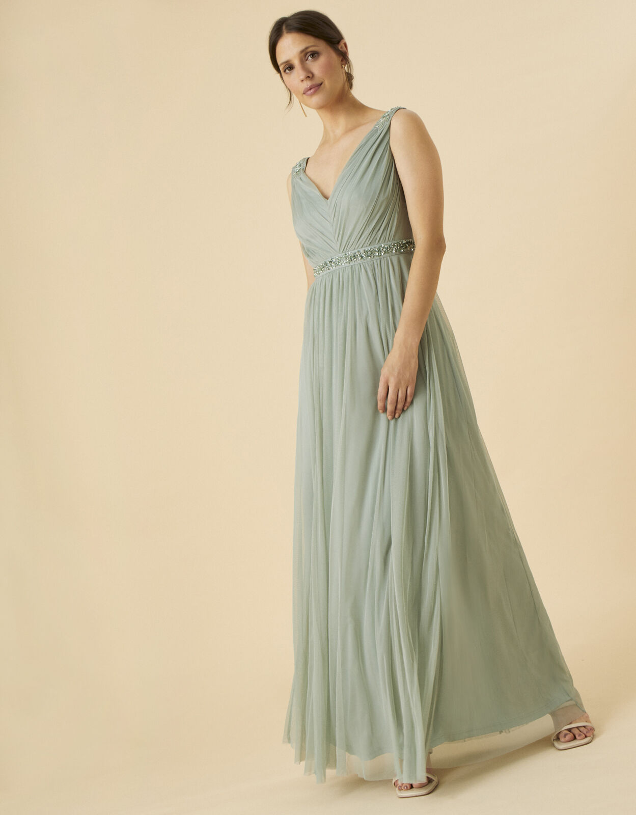 Brenda Embellished Maxi Dress Green