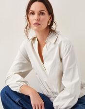 Mika Wrap Blouse, Ivory (IVORY), large