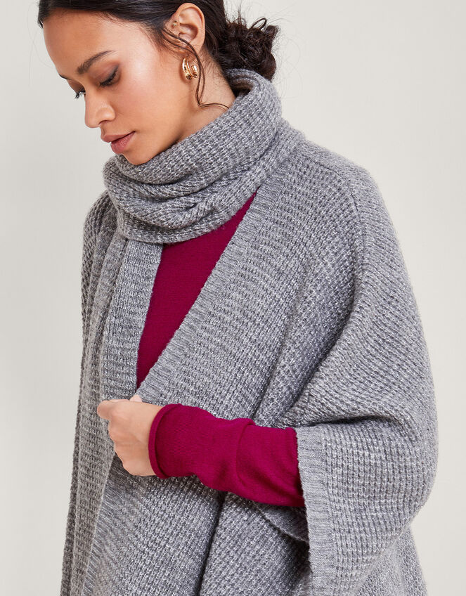 Knit Poncho and Scarf, , large