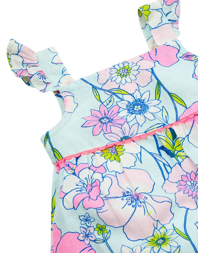 Baby Octavia Romper in Linen and Organic Cotton, Green (MINT), large