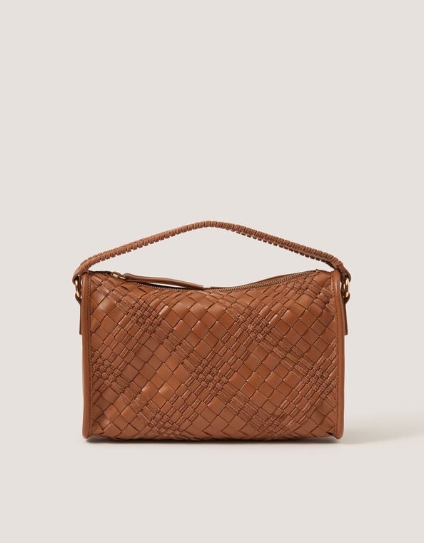 Bertie Woven Leather Bag, , large