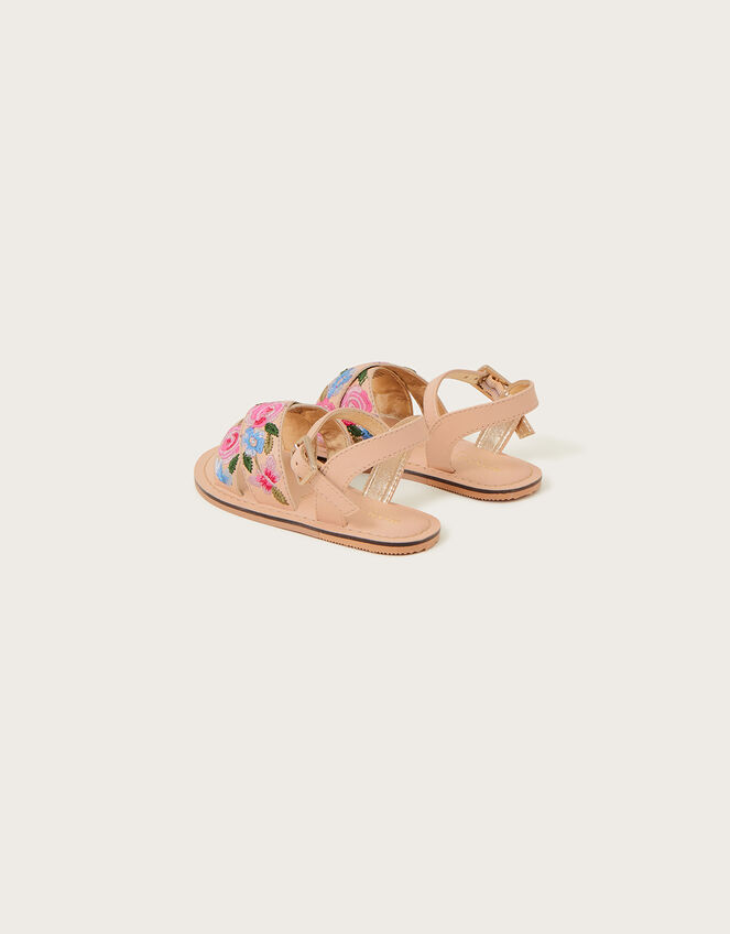Floral Embroidered Walker Sandals, Pink (PINK), large