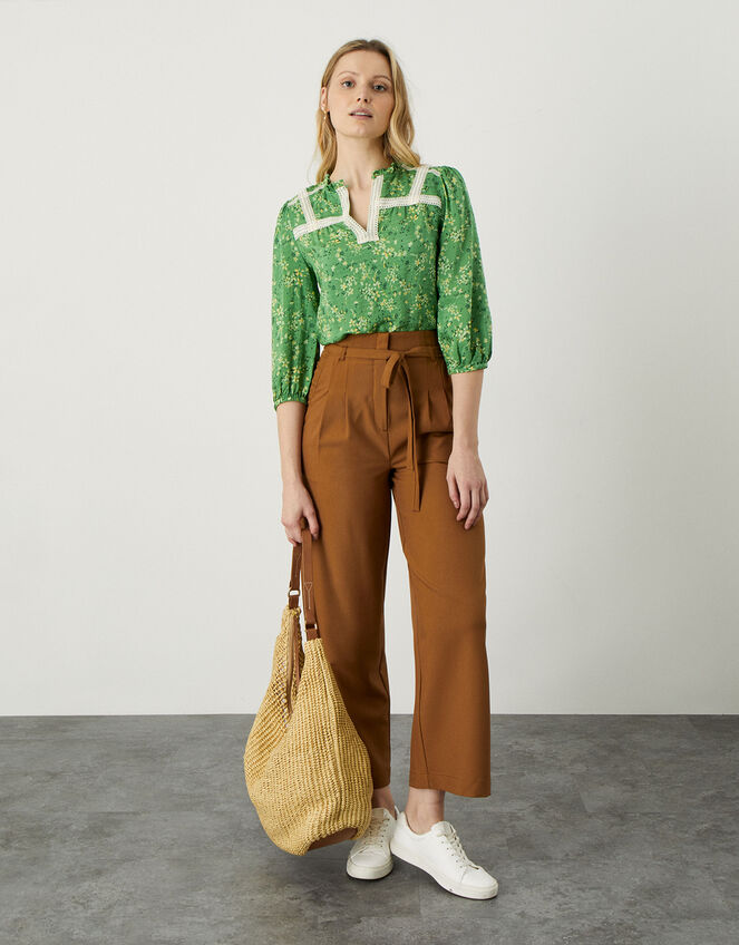 Floral Print Blouse in LENZING™ ECOVERO™, Green (GREEN), large