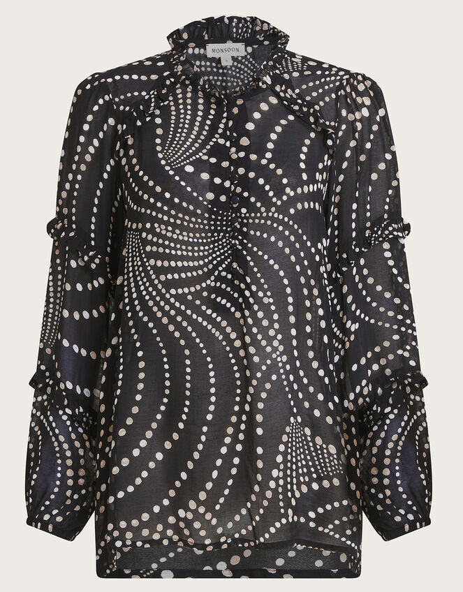 Dora Spot Blouse, Black (BLACK), large