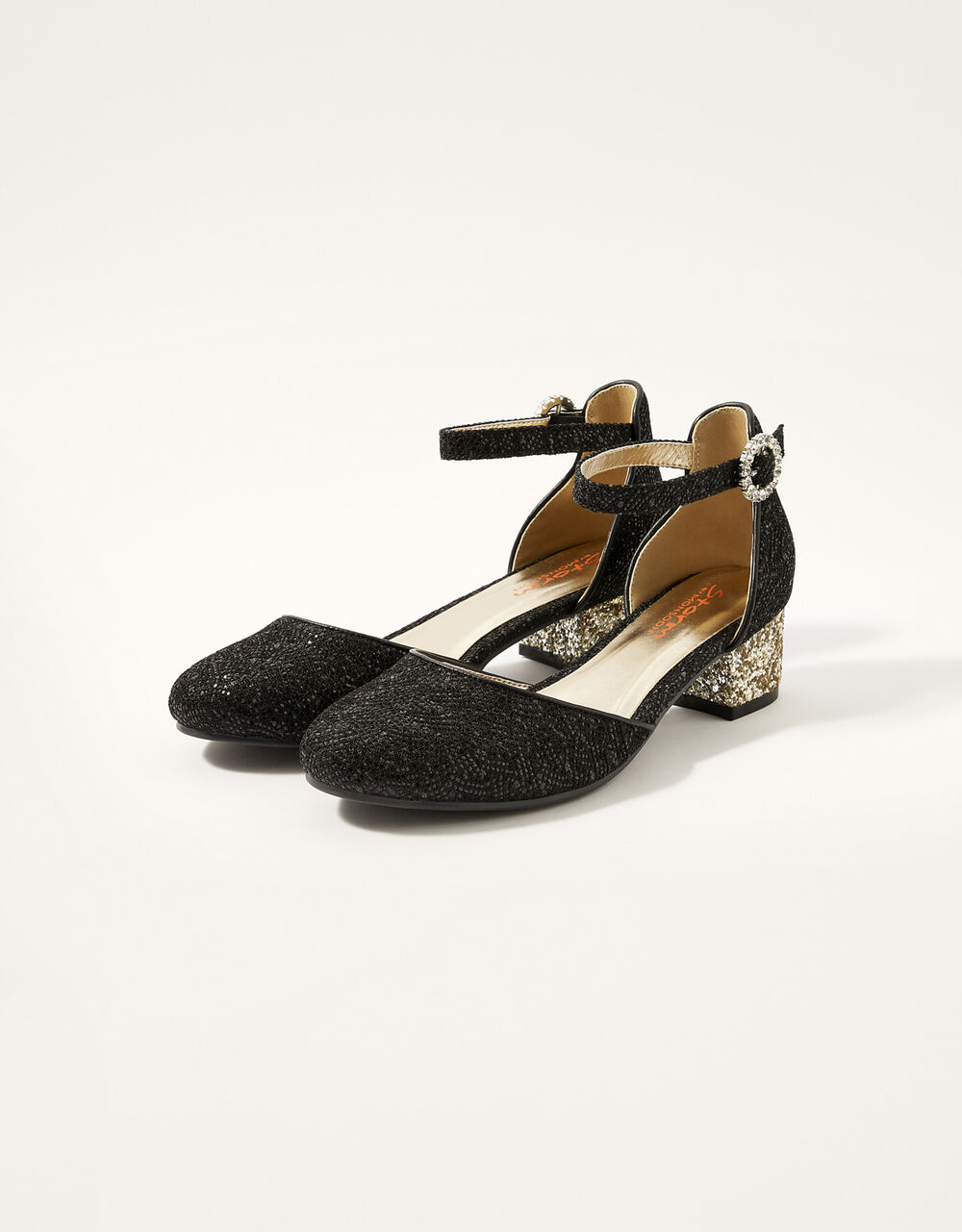 Children Children's Shoes & Sandals | Sequin Lace Two-Part Heels Black - ZT89112