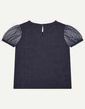 Sequin Swan T-Shirt, Blue (NAVY), large
