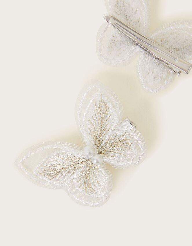 Lacey Butterfly Hair Clips Set of Two, , large
