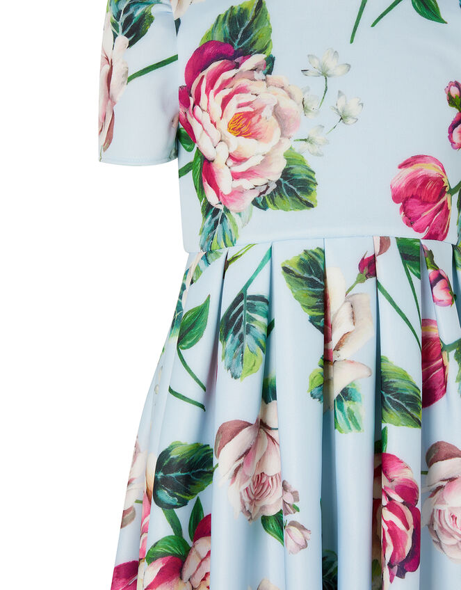Floral Scuba Dress, Blue (PALE BLUE), large
