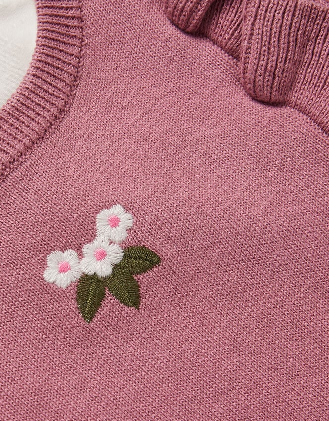 Baby Top & Knit Dungarees Set, Pink (PINK), large