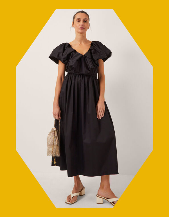 Devotion Twins Deos Frill Maxi Dress, Black (BLACK), large