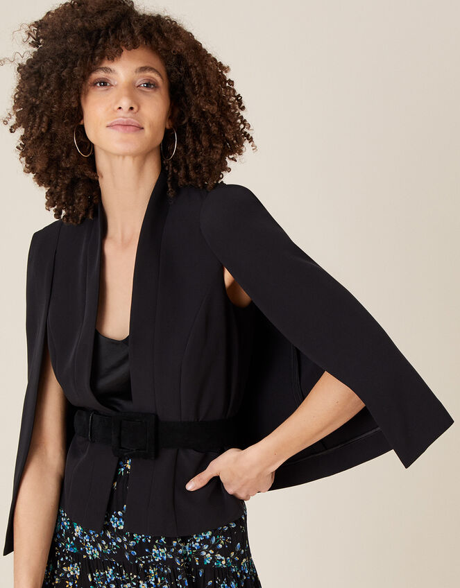 Cora Smart Cape Jacket, Black (BLACK), large
