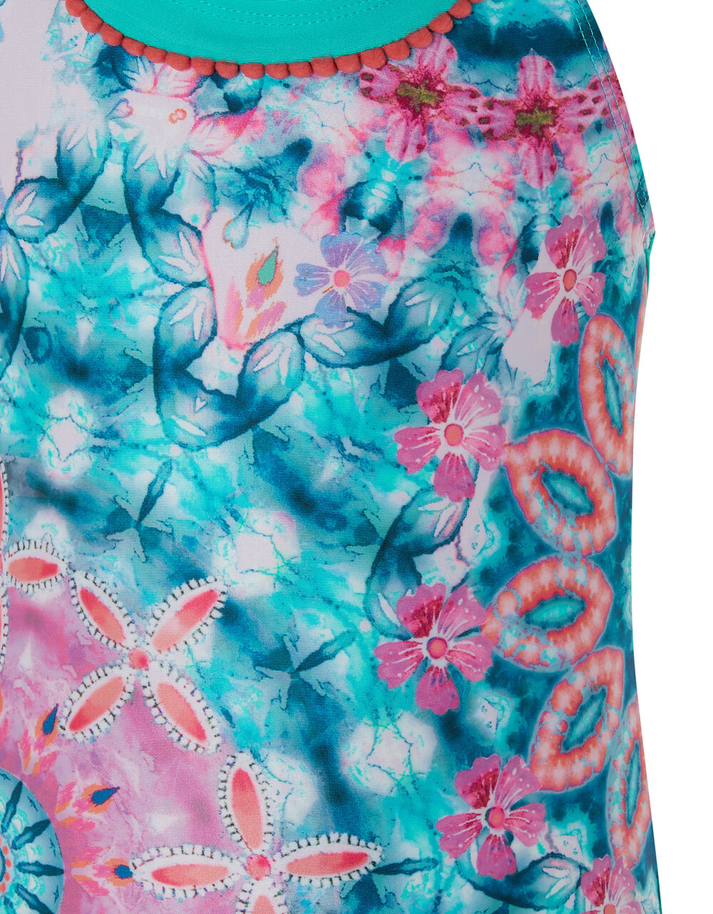 Kit TieDye Floral Halter Swimsuit with Recycled Fabric Blue Girls