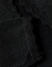 Maeve Sparkle Scallop Cardigan, Black (BLACK), large